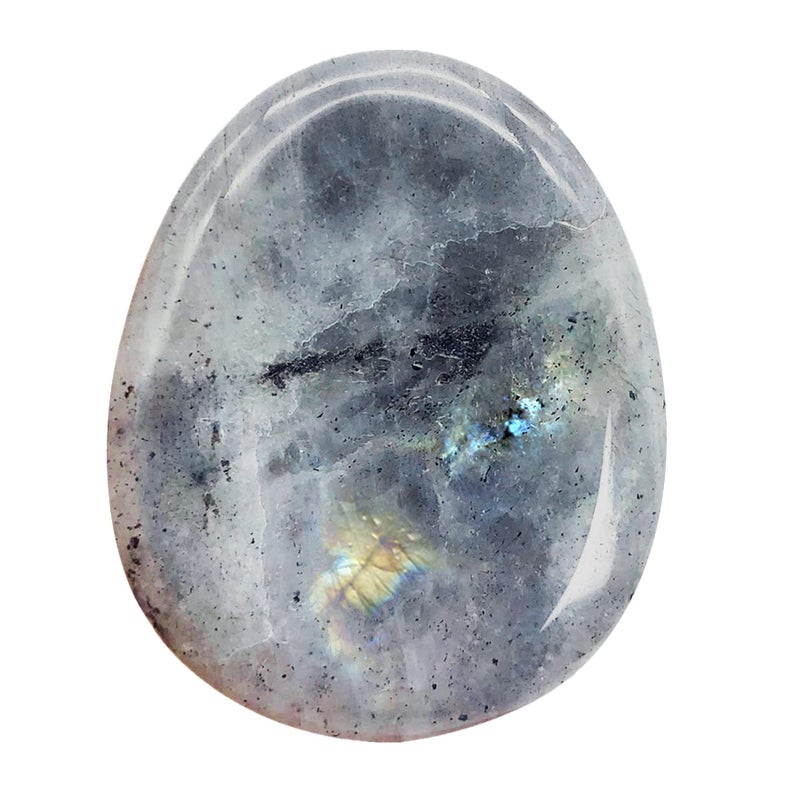 Fekuar Natural Moonstone Crystal Thumb Worry Stone, Hand Carved Healing Crystal Teardrop Pocket Worry Stones for Anxiety Stress Relief Meditation - Image 1
